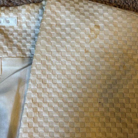 Vintage Perry Ellis Women's Beige Blazer Jacket, Size 8 Checkered - Picture 12 of 12